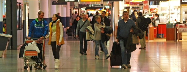 Fluggäste am Flughafen München